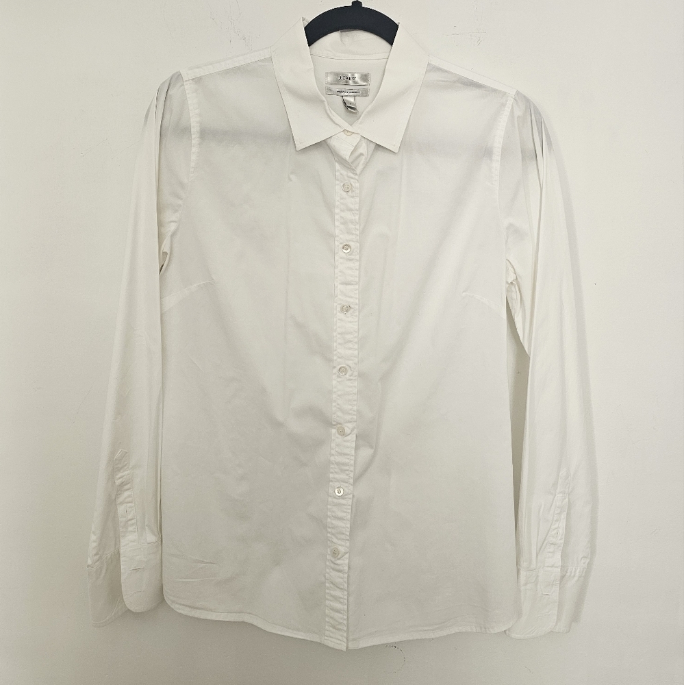 J.Crew White Button Down Perfect Stretch